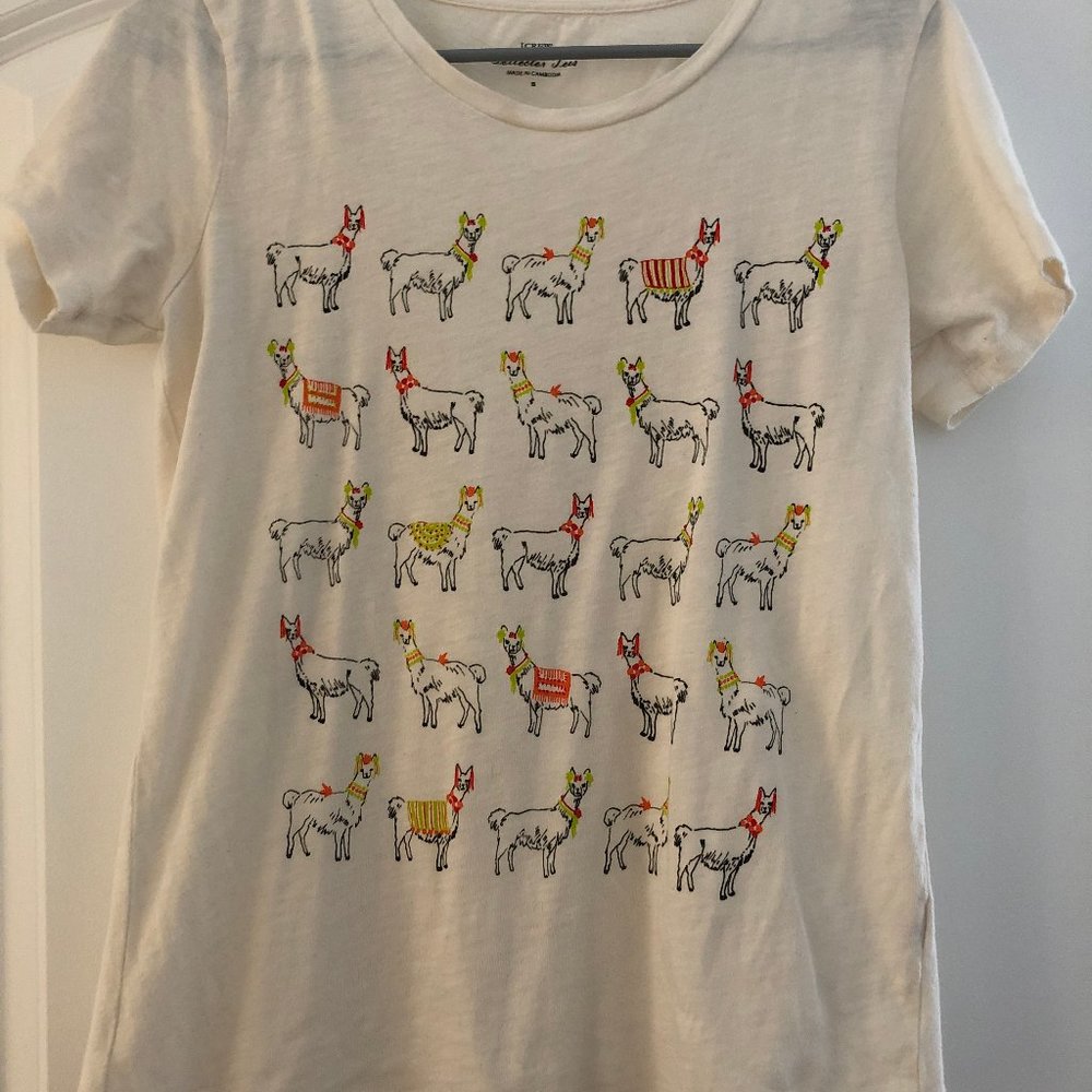 J.CREW Collector Llama Alpaca Tee Shirt - Picture 2 of 6